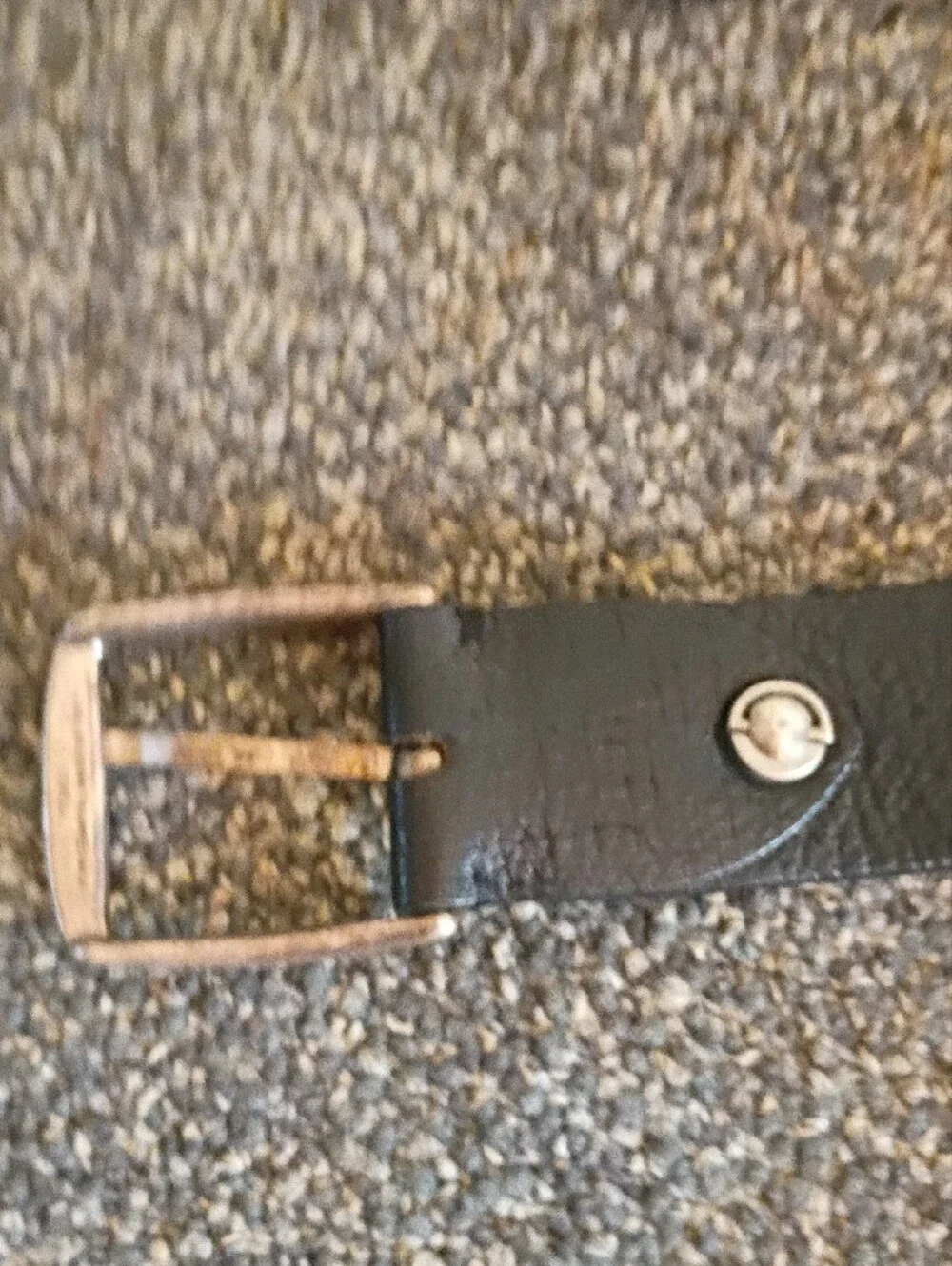 serge Uomo Men's Black Textured Leather Belt with Brushed Metal Buckle Size 36